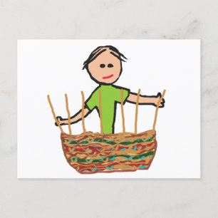 Basket Weaving Postcard