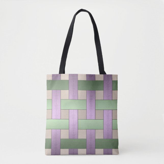 Basket weaving, ribbon tote bag (Front)