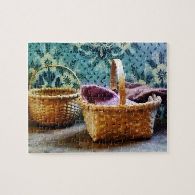 Basket With Knitting Jigsaw Puzzle (Horizontal)