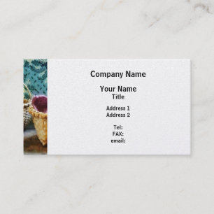 Basket With Knitting - Platinum Finish Business Card