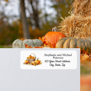 Basket with Pumpkins Return Address