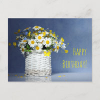 Basket with spring flowers