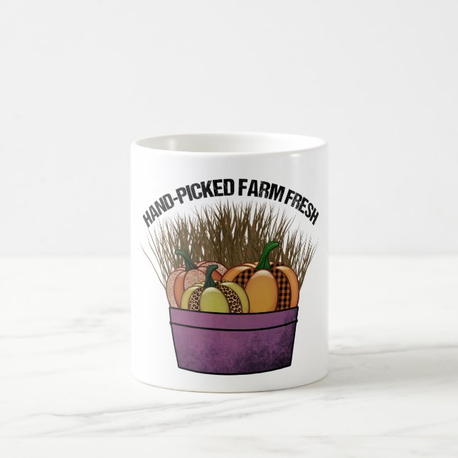 Basket with three pumpkins  coffee mug (Center)
