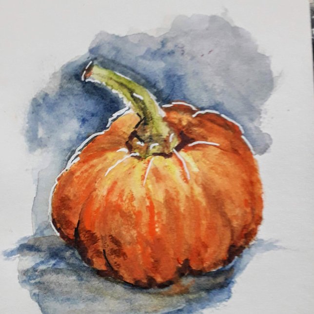 Basket with three pumpkins   round clock (Creator Uploaded)