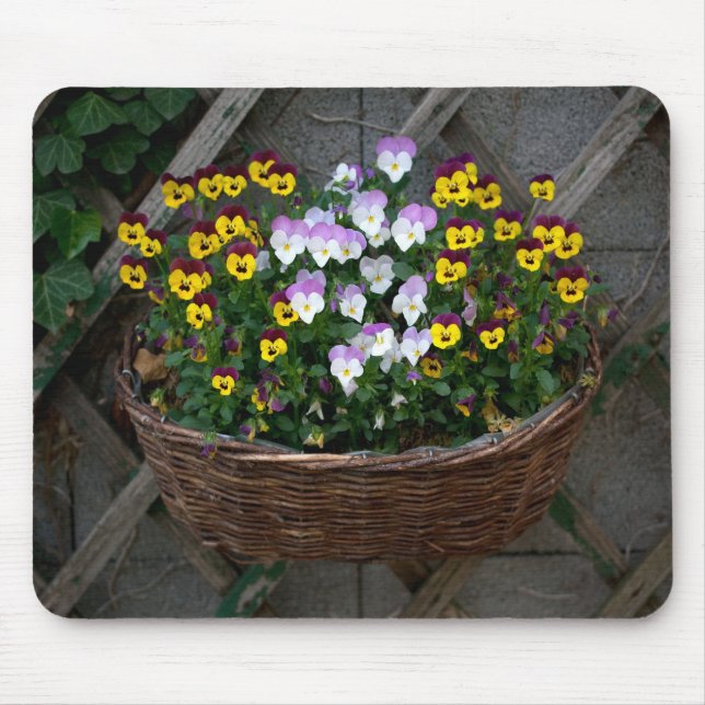 Basket With Violas Mouse Mat (Front)