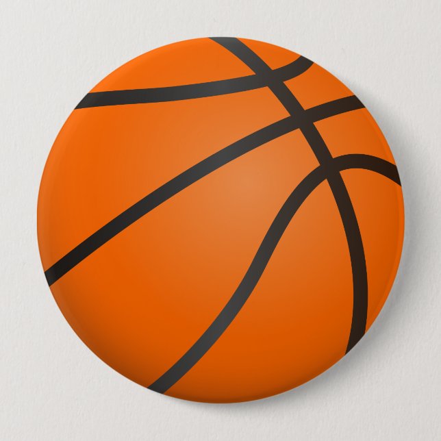 Basketbal, balsport, team sport. 10 cm round badge (Front)