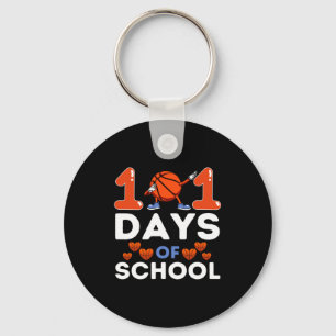 Basketball 101 Days Of School For Kids Boys Girls Key Ring