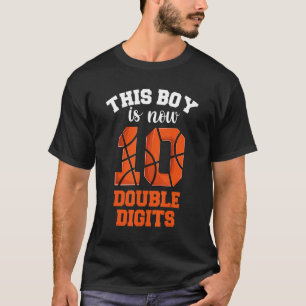 Basketball 10 Year Old Birthday Boy Shirt, Double  T-Shirt