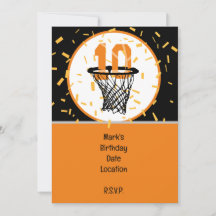 Basketball  10th Birthday with number in mini hoop