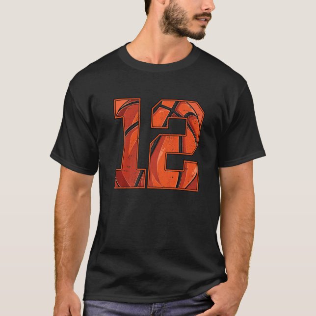 Basketball 12th Birthday Boy Girl Twelve 12 Years  T-Shirt (Front)