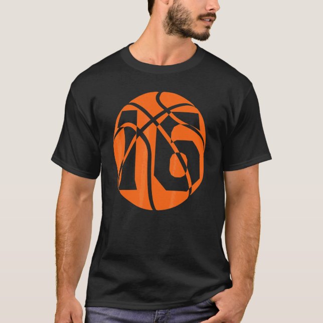 Basketball 16 Year Old Birthday Players Team Men W T-Shirt (Front)