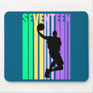 Basketball 17th Birthday Boy Mens Dad Retro Teenag Mouse Mat