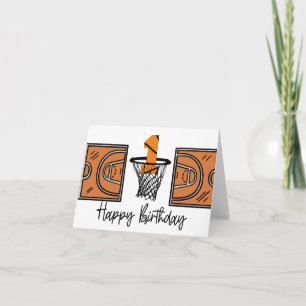 Basketball 1st Birthday Card for Player Baby