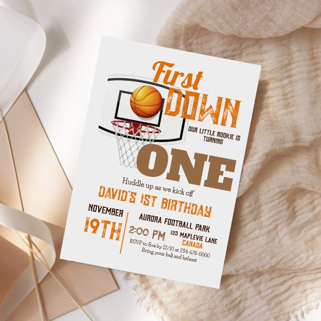 Basketball 1st Birthday Party Sport First Birthday Invitation (Creator Uploaded)