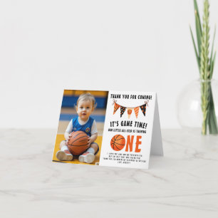 Basketball 1st Birthday Party Thank You Card