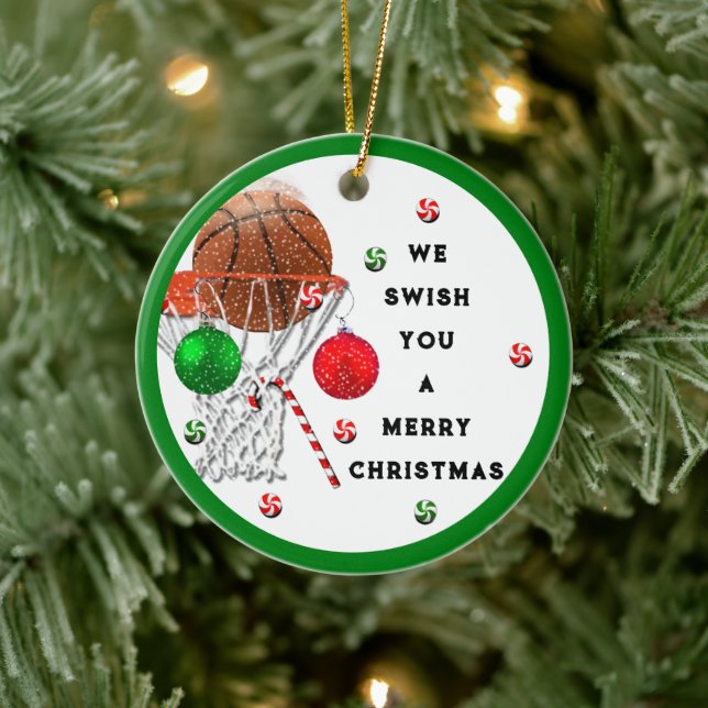 Basketball 2025 Keepsake Ceramic Ornament (Tree)