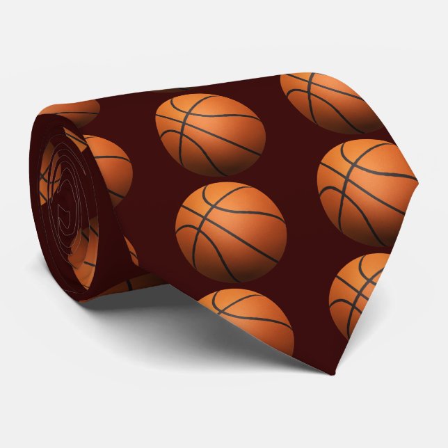 Basketball - 3D Effect Tie (Rolled)