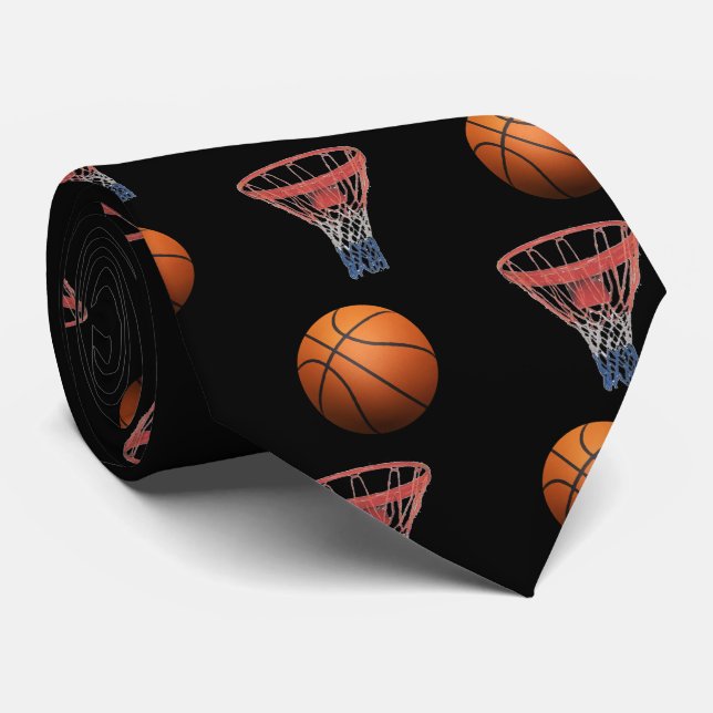 Basketball - 3D Effect Tie (Rolled)