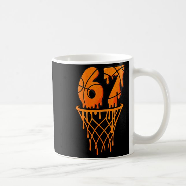 Basketball 67 Meme Funny Six Seven Gen Alpha Drip  Coffee Mug (Right)