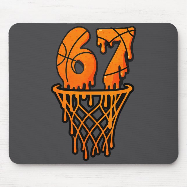 Basketball 67 Meme Funny Six Seven Gen Alpha Drip  Mouse Mat (Front)