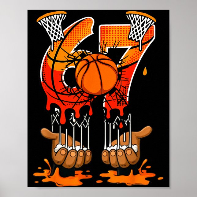 Basketball 67 Six Seven 6 7 Boys Funny Gen Alpha M Poster (Front)