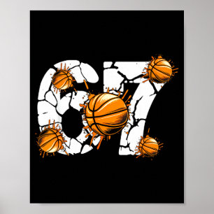 Basketball 67 Six Seven 6 7 Kids Funny Gen Alpha M Poster