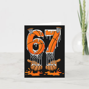 Basketball 67 Six Seven Funny Gen Alpha Meme Drip Card