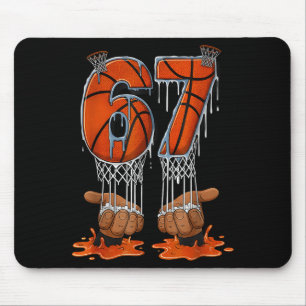 Basketball 67 Six Seven Funny Gen Alpha Meme Drip  Mouse Mat