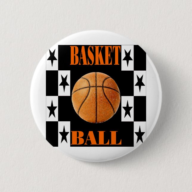Basketball 6 Cm Round Badge (Front)