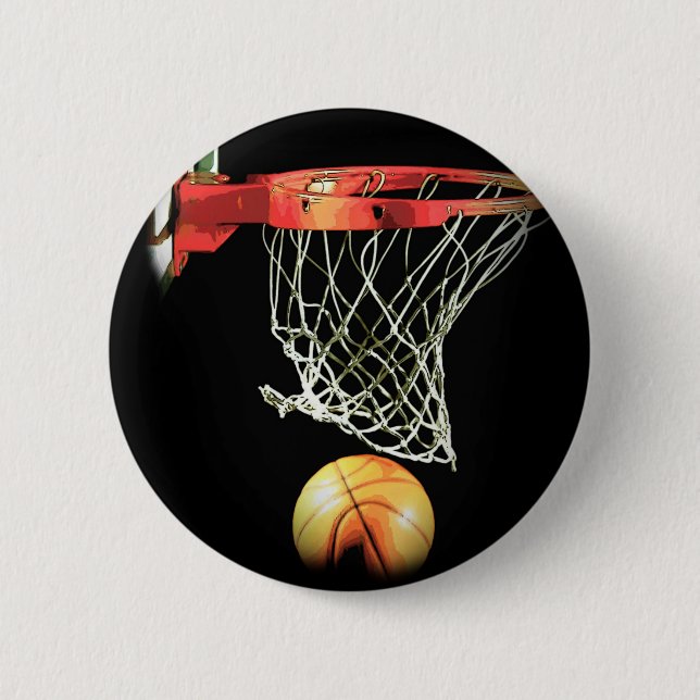 Basketball 6 Cm Round Badge (Front)