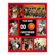 Basketball 7 Photo collage Red team name