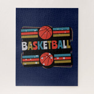 Basketball Abstract Word Art - Minimalist Jigsaw Puzzle
