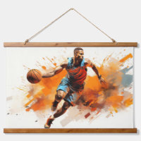 Basketball Action Sport Painting Abstract Art Deco