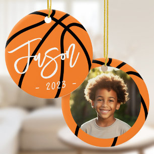 Basketball add custom photo ceramic tree decoration