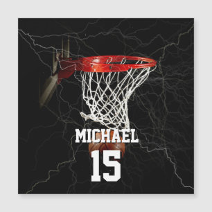 Basketball Add Your Name & Number Magnetic Card