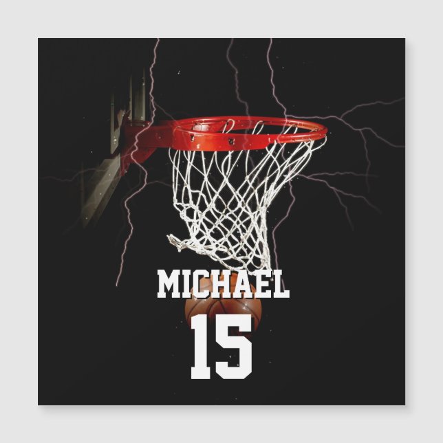 Basketball Add Your Name & Number Magnetic Card (Front)