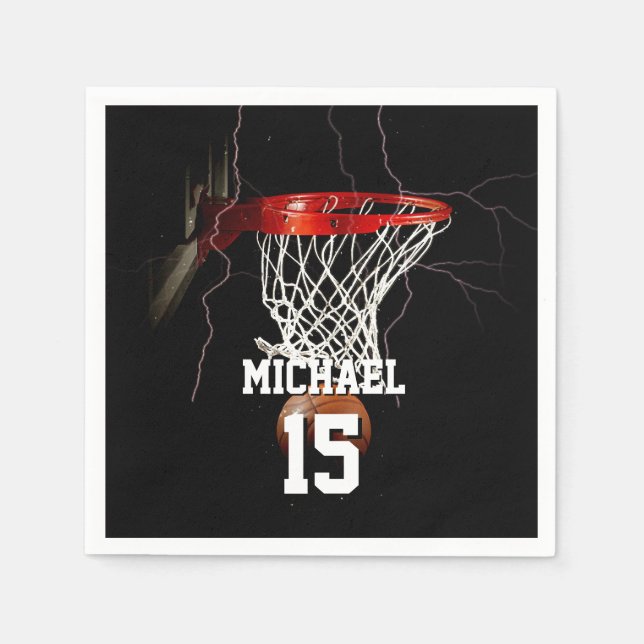 Basketball Add Your Name & Number Napkin (Front)
