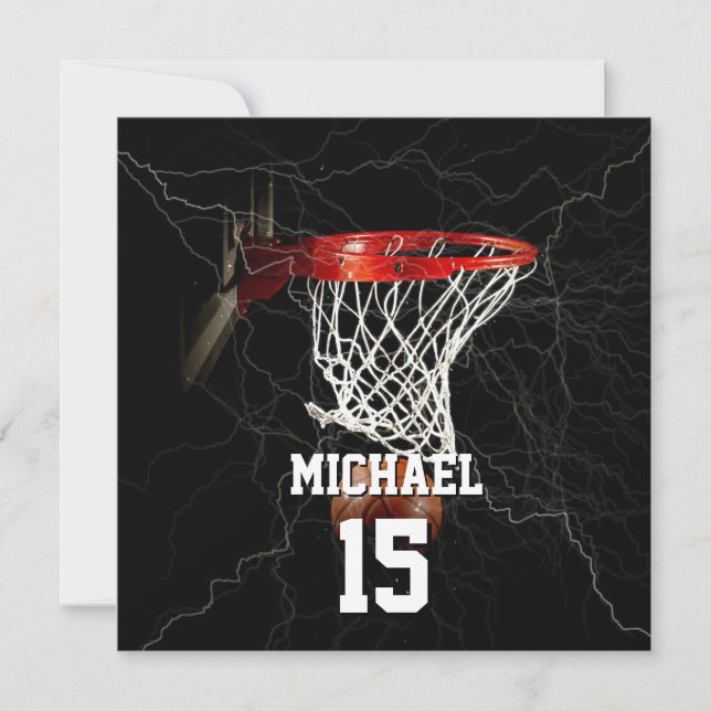 Basketball Add Your Name & Number Pop Art Card (Front)