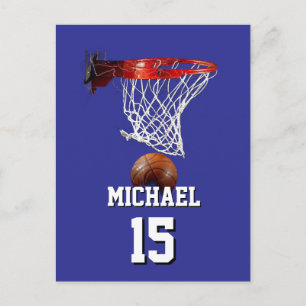 Basketball Add Your Name & Number Pop Art Postcard