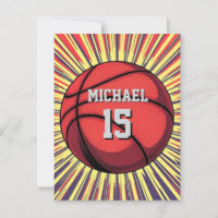 Basketball Add Your Name & Number Pop Art