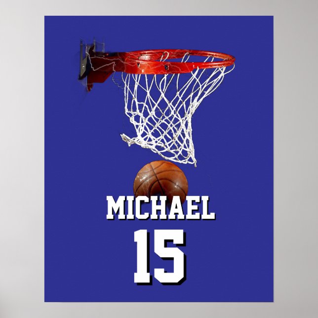 Basketball Add Your Name & Number Pop Art Poster (Front)