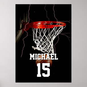 Basketball Add Your Name & Number Poster