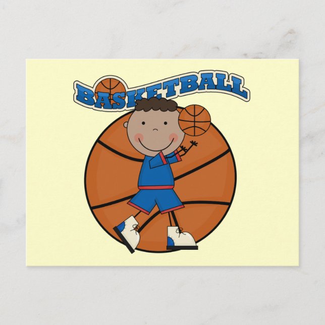 BASKETBALL African American Boy Tshirts and Gifts Postcard (Front)