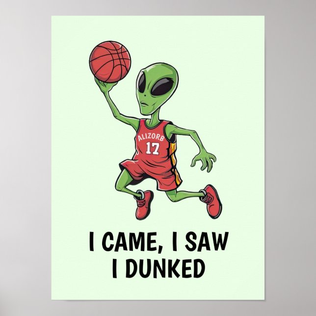 Basketball Alien Poster (Front)