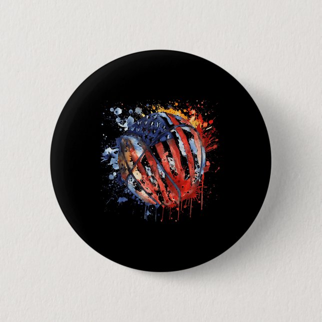 Basketball America Basketball Hoop Usa Artwork Wat 6 Cm Round Badge (Front)