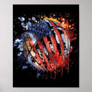 Basketball America Basketball Hoop Usa Artwork Wat Poster