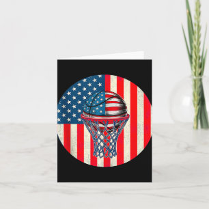 Basketball American Flag 4th Of July Usa Patriotic Card