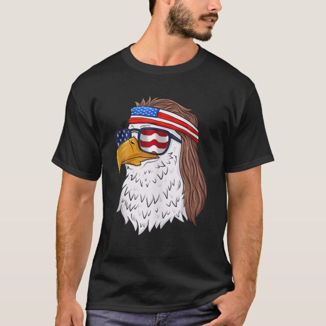 Basketball American Flag Skull Sunglass Patriotic T-Shirt (Front)
