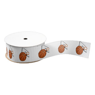 Basketball and Hoop Grosgrain Ribbon