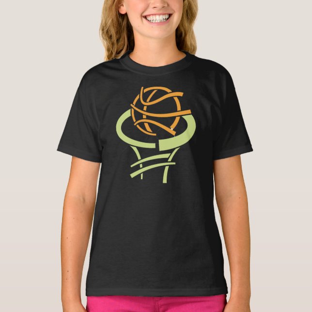 Basketball And Net Girls T-Shirt (Front)